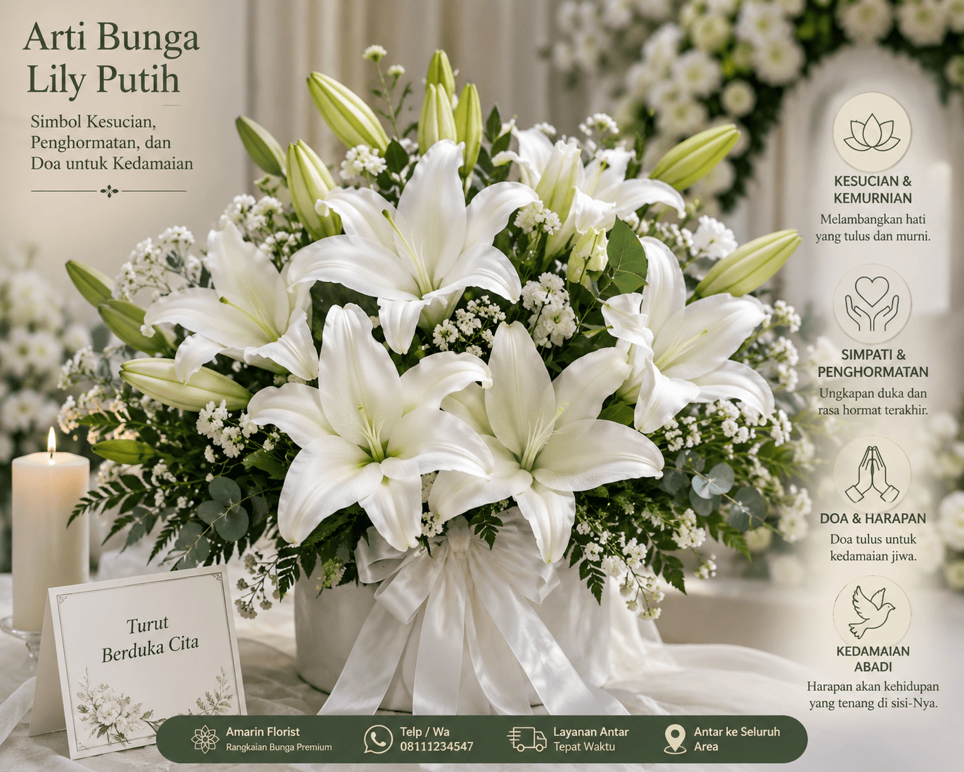 Arti Bunga Lily Putih untuk Belasungkawa