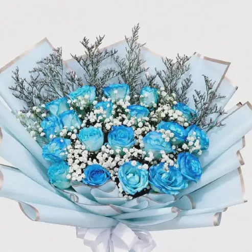 Buket Mawar Biru Premium Ocean Whisper