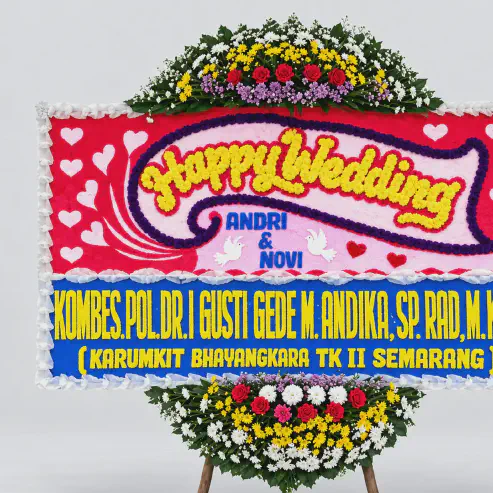Bunga Papan Happy Wedding 2