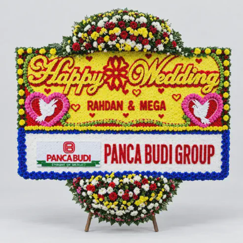 Bunga Papan Happy Wedding 4