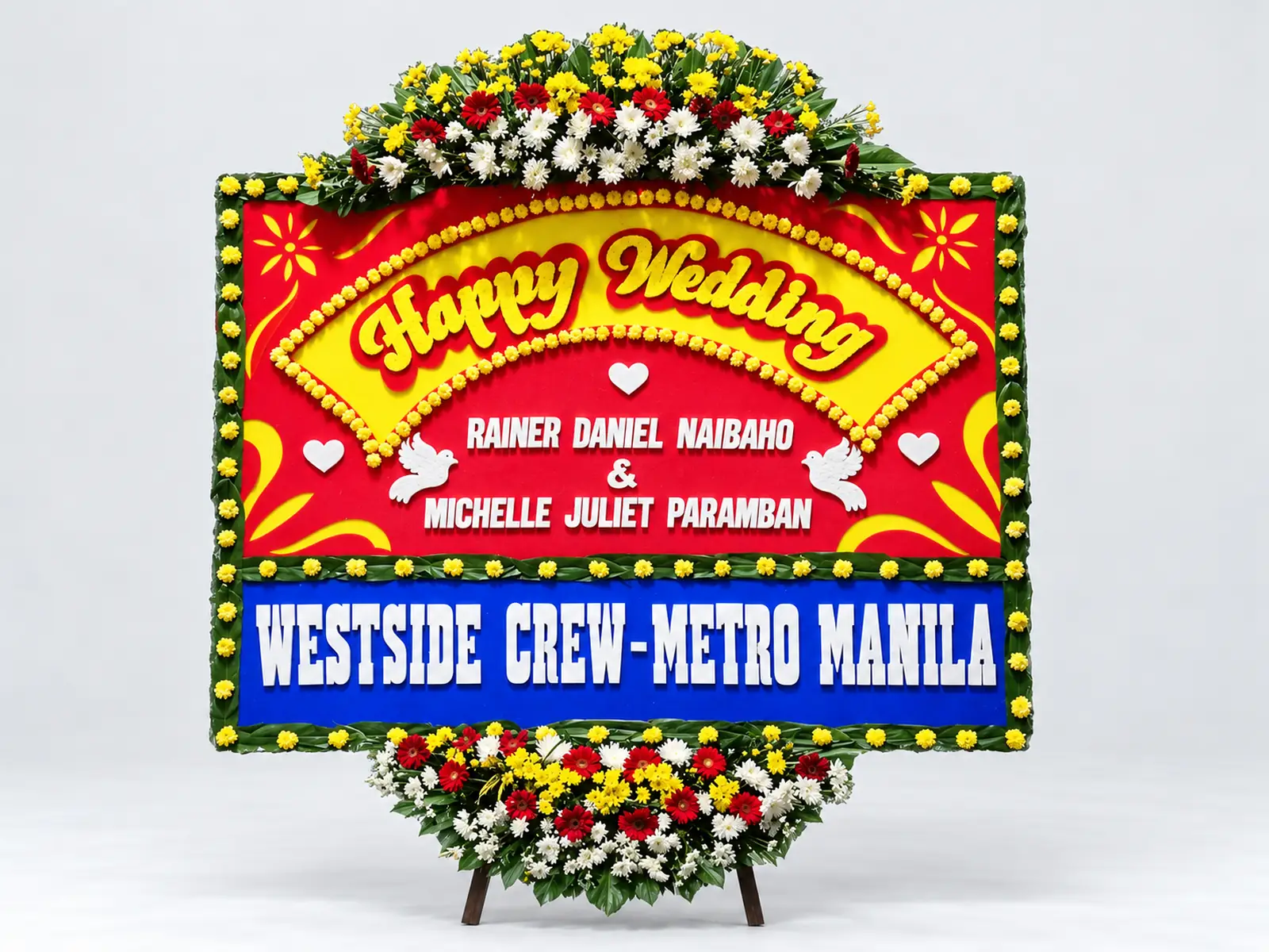 Bunga Papan Happy Wedding 5