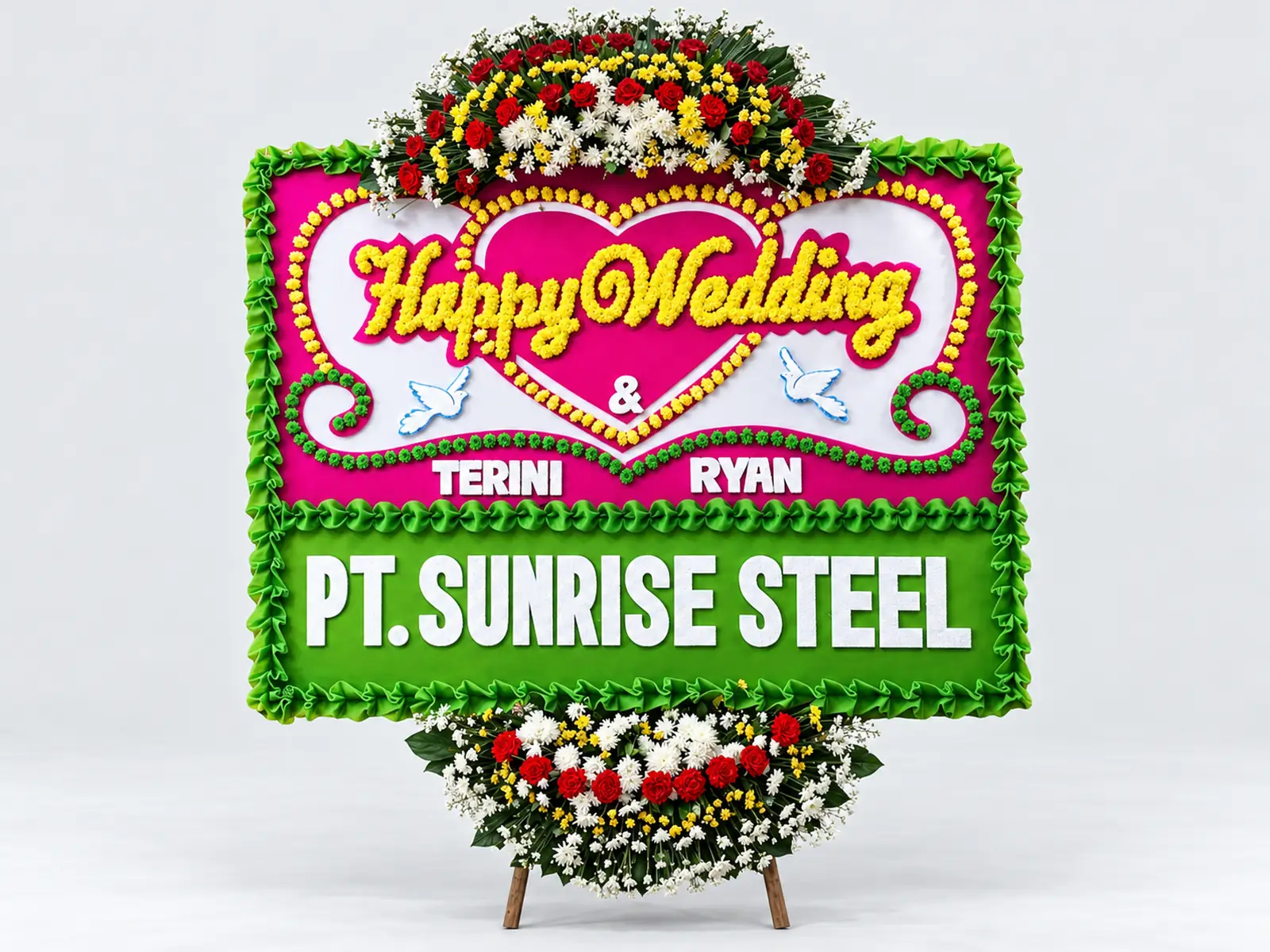 Bunga Papan Happy Wedding 6