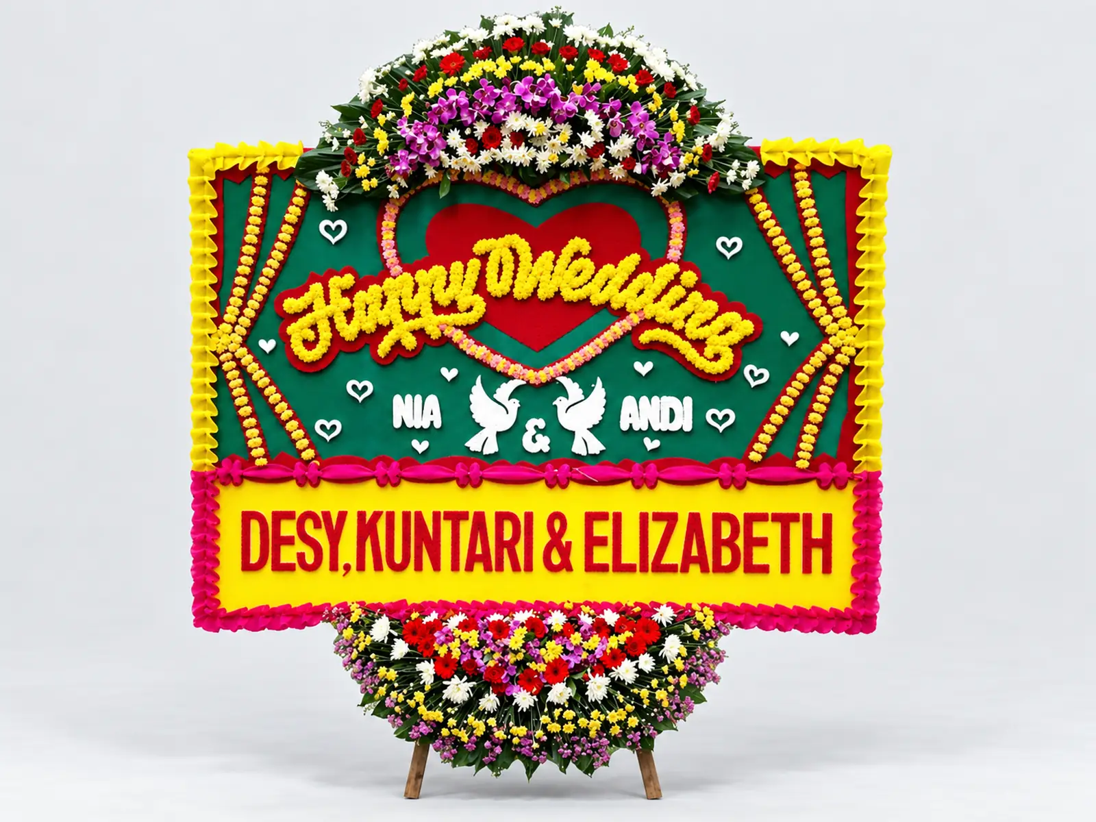 Bunga Papan Happy Wedding 9