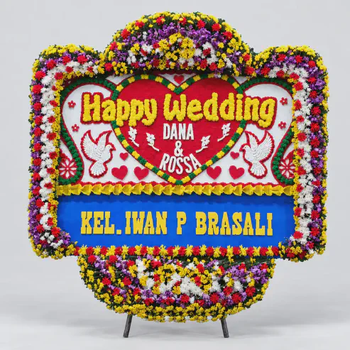 Bunga Papan Happy Wedding 11