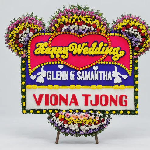 Bunga Papan Happy Wedding 14