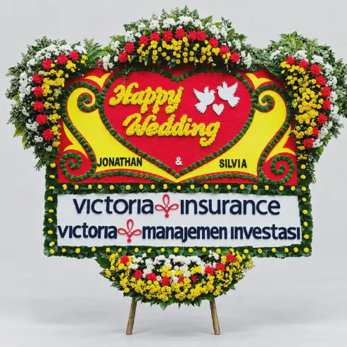 Bunga Papan Happy Wedding 15