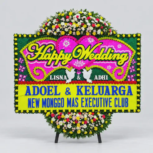 Bunga Papan Happy Wedding 16
