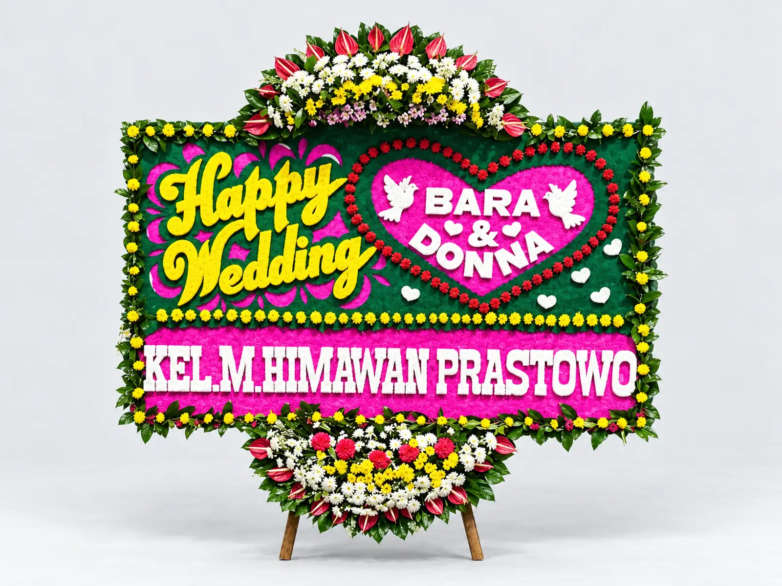 Bunga Papan Happy Wedding 19