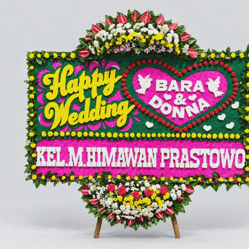 Bunga Papan Happy Wedding 19