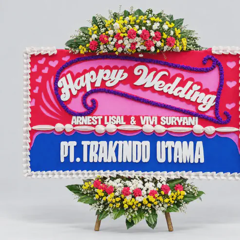 Bunga Papan Happy Wedding 20