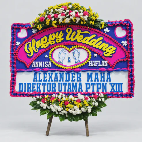 Bunga Papan Happy Wedding 21