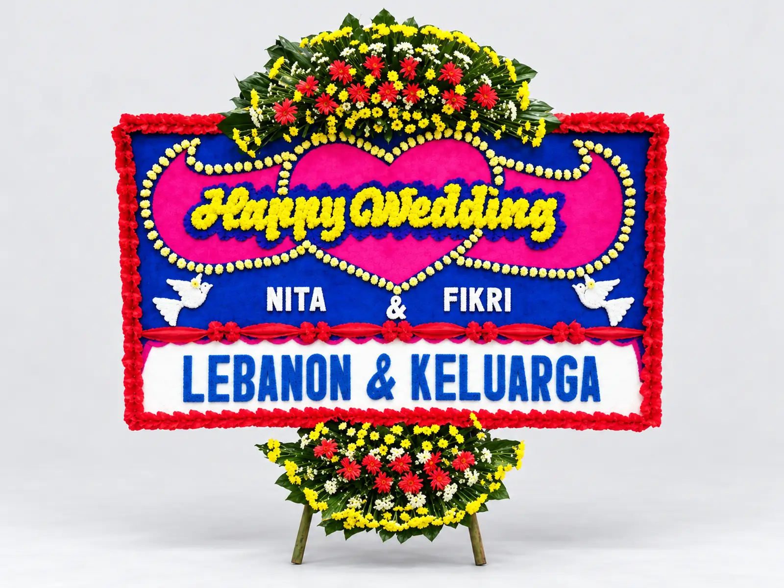Bunga Papan Happy Wedding 23