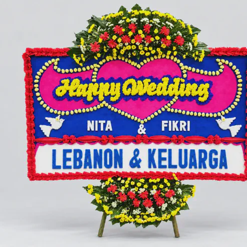 Bunga Papan Happy Wedding 23