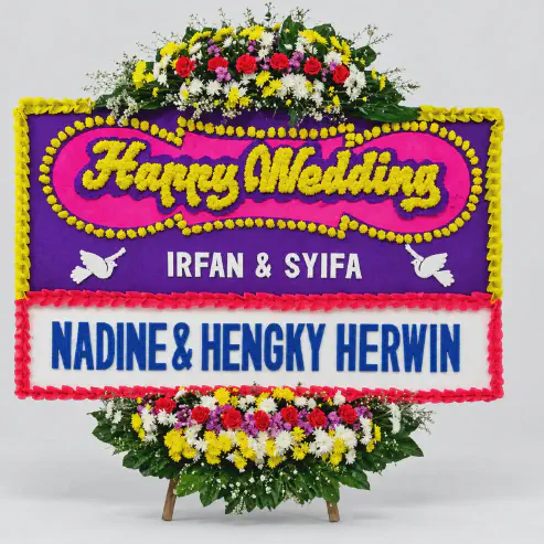 Bunga Papan Happy Wedding 24