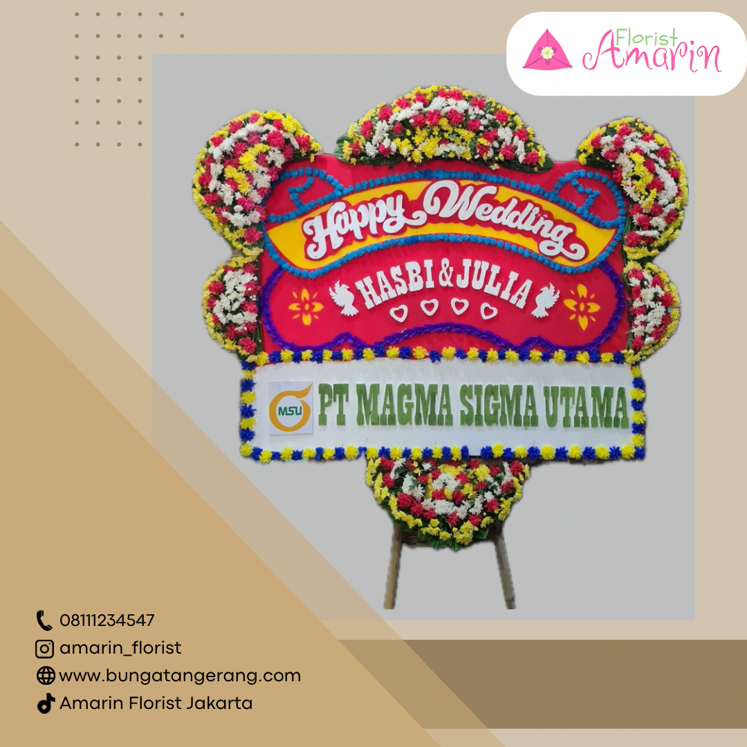 Bunga Papan Happy Wedding Jakarta Terbaik