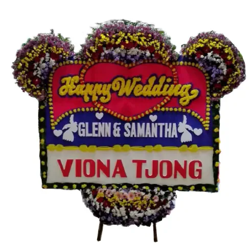 Bunga Papan Happy Wedding 14