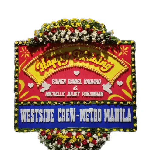 Bunga Papan Happy Wedding 5