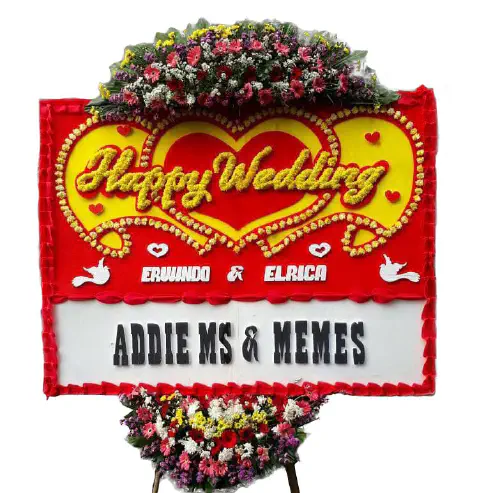 Bunga Papan Happy Wedding 8