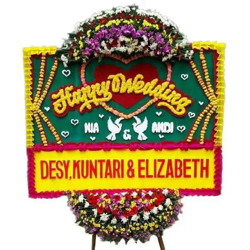 Bunga Papan Happy Wedding 9