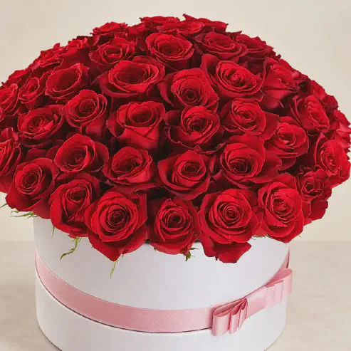 Rose Box Mawar Merah Elegan | Amarin Florist