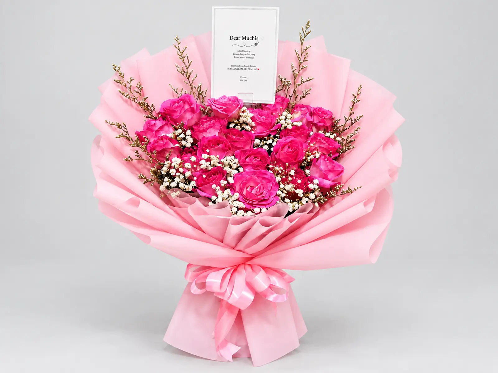 Buket Bunga Mawar Pink Fanta (Fuchsia) Elegan