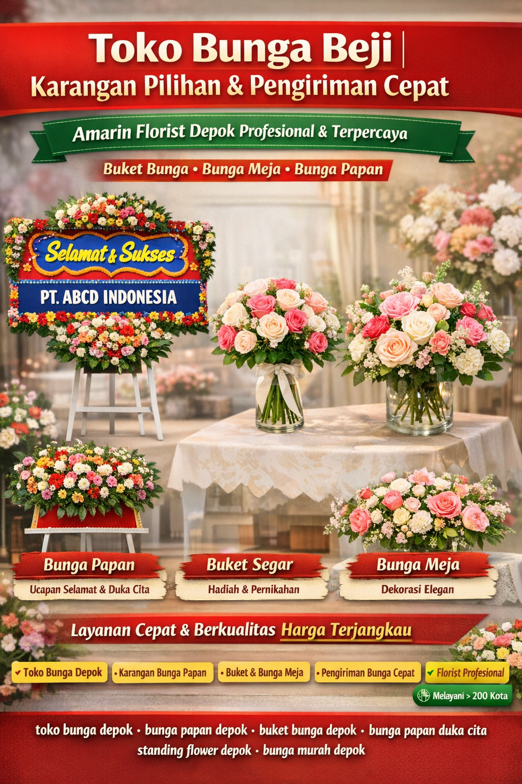 Toko Bunga Beji | Karangan Pilihan & Pengiriman Cepat