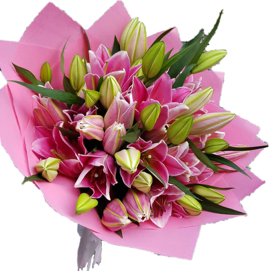 Buket Bunga Lily Pink Elegan