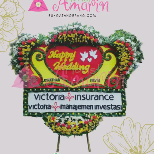 Bunga Papan Happy Wedding 15