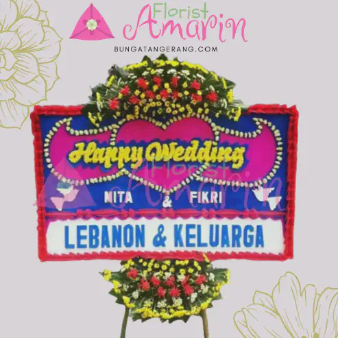 Bunga Papan Happy Wedding 23